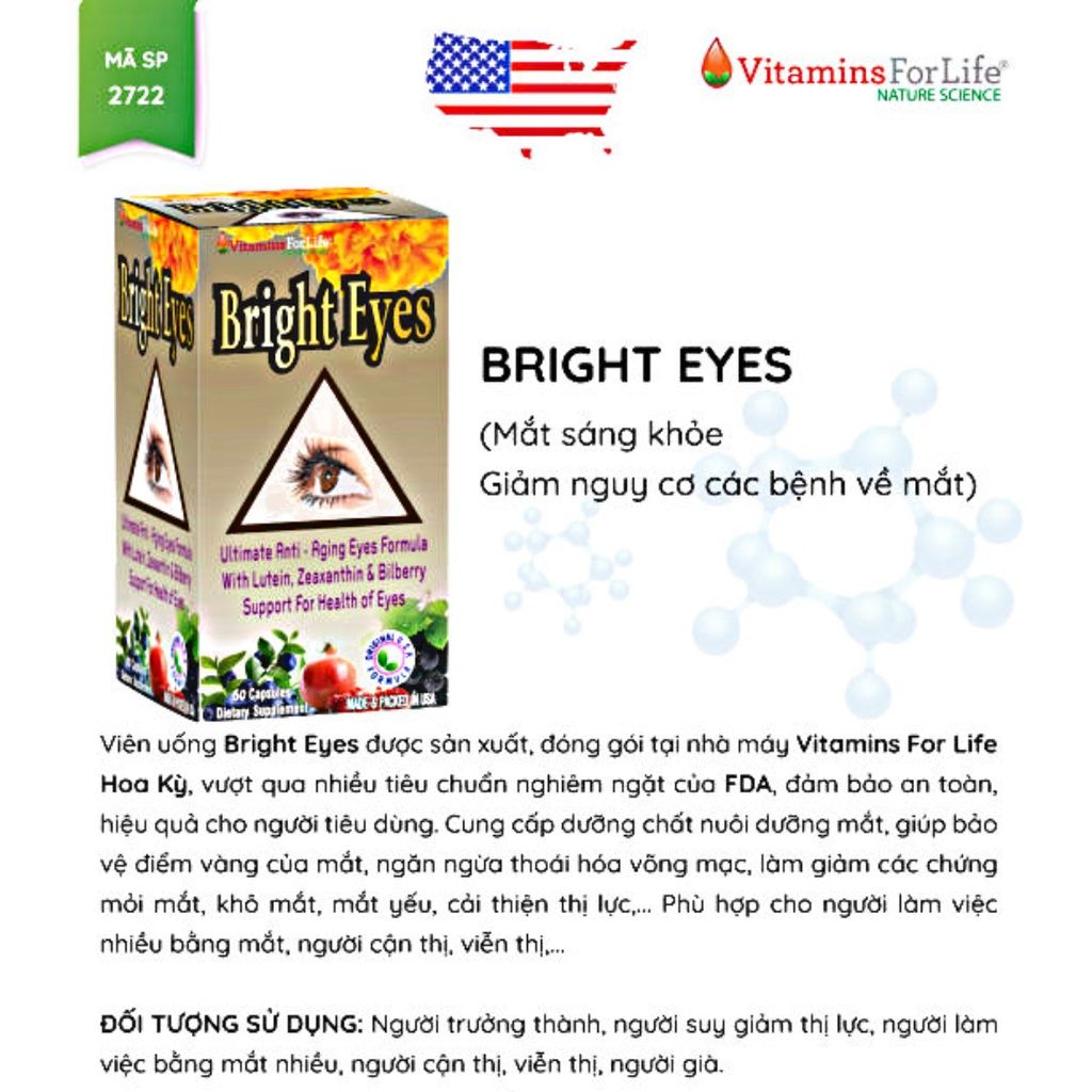 BRIGHT EYES - Viên Uống Sáng Mắt Cung Cấp Dinh Dưỡng Cho Mắt