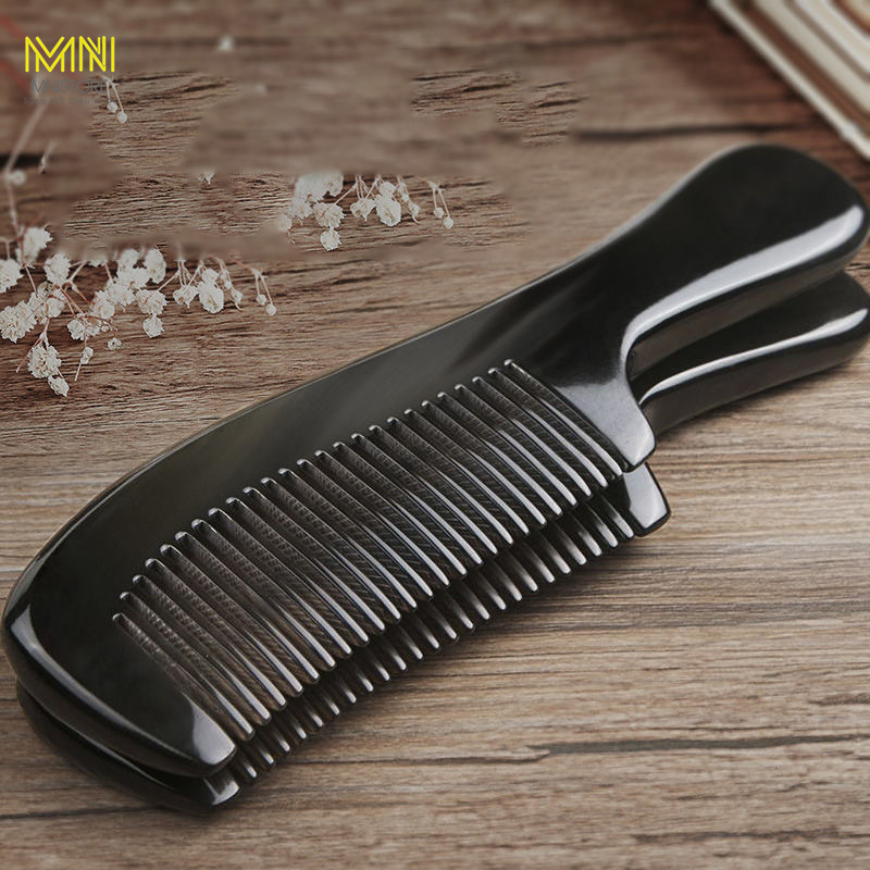 Lược sừng trâu ta đen - chuôi dài trơn kích thước 16-20cm dày 5-9mm dụng cụ chăm sóc tóc giúp trí não tỉnh táo