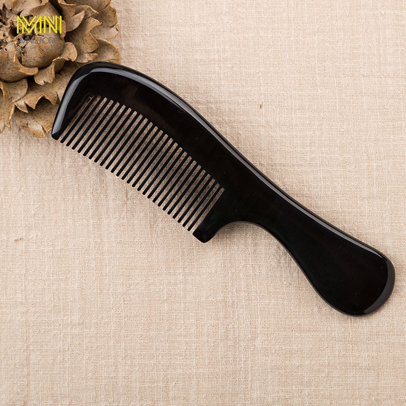 Lược sừng trâu ta đen - chuôi dài trơn kích thước 16-20cm dày 5-9mm dụng cụ chăm sóc tóc giúp trí não tỉnh táo