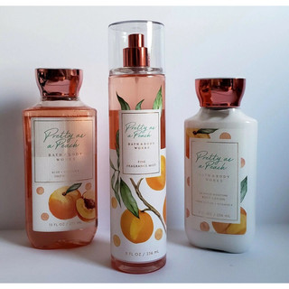 [ Auth-bill mỹ ] Bộ Sản Phẩm Tắm Dưỡng Xịt Thơm Toàn Thân Lưu Hương Mịn Da Bath & Body Works - Pretty As A Peach