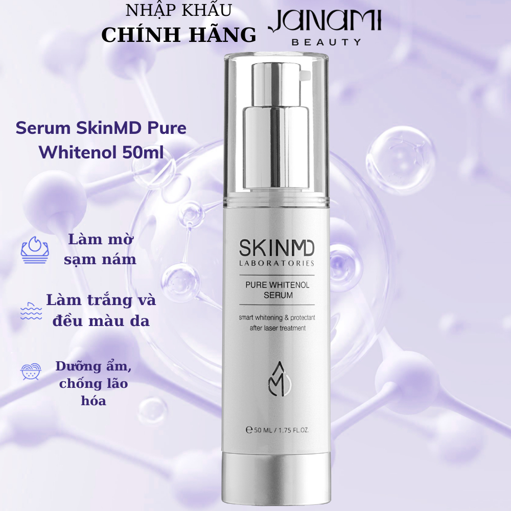 Serum mờ nám tàn nhang SkinMD Pure Whitenol Serum 50ml trắng đều màu da