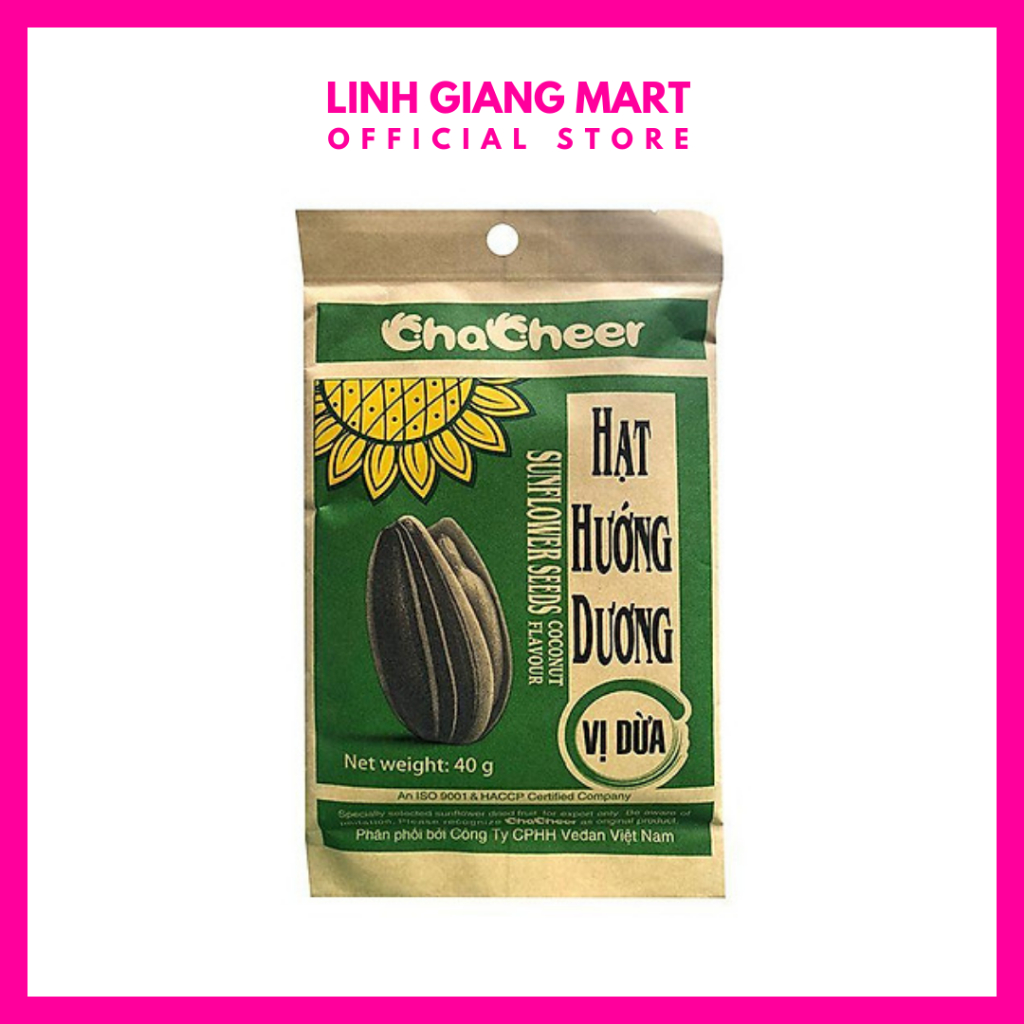 ChaCheer - Hạt Hướng Dương Sấy Khô - Vị Dừa - Gói 40g