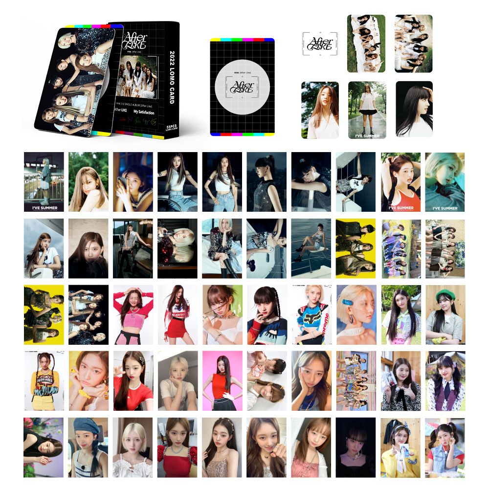 Set 55 thẻ ảnh LOMO sưu tầm hình thành viên nhóm nhạc Kpop IVE sắc nét