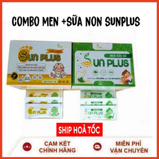 Sữa non sunplus + men hữu cơ sunplus hết táo bón ốm vặt biếng ăn tăng sức đề kháng