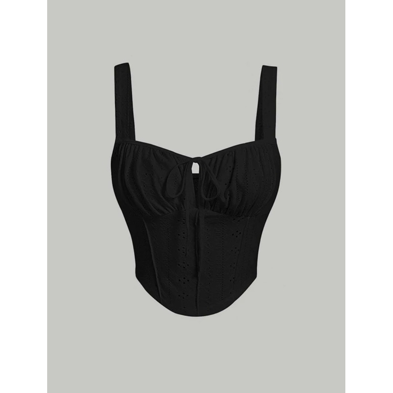 Áo croptop vải hoa ôm body Y2K
