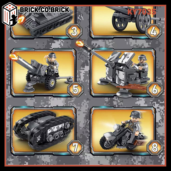 Mô hình  Cao Xạ Đồ chơi Lắp ráp Quân Sự Đức Thế Chiến 2 Germany Army KY7035
