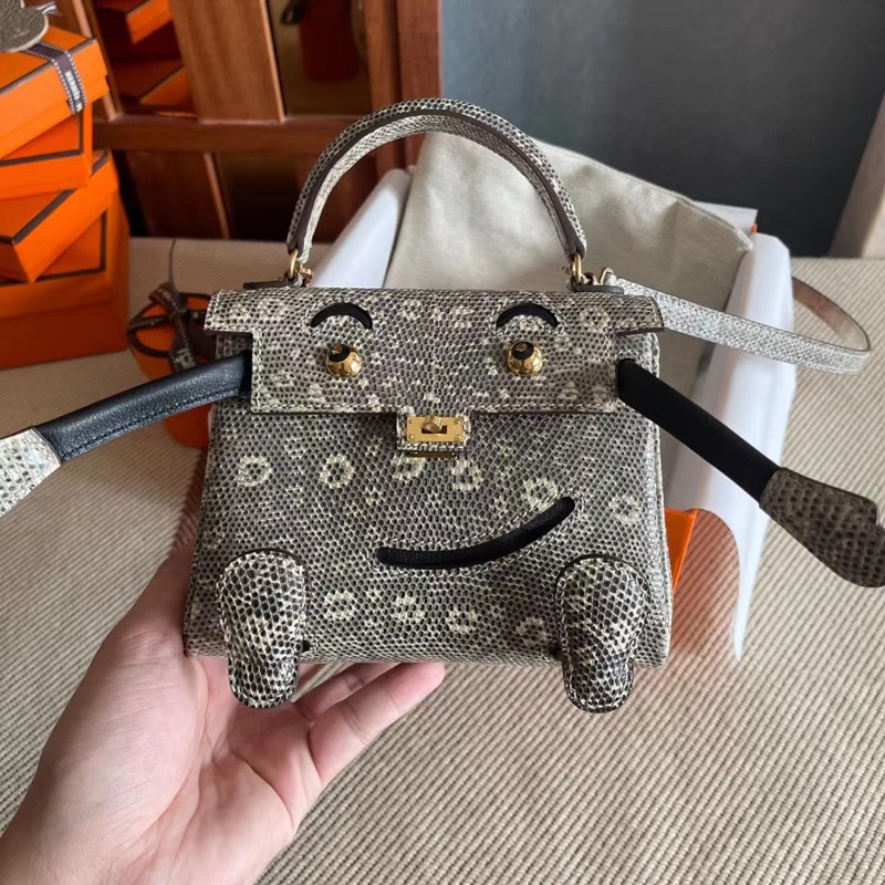 Hermes Kelly Doll Nhập Khẩu Nguyên Chiếc Da Thằn Lằn Khâu Tay Hạng Nhất H/A Chi Tiết Độc Quyền