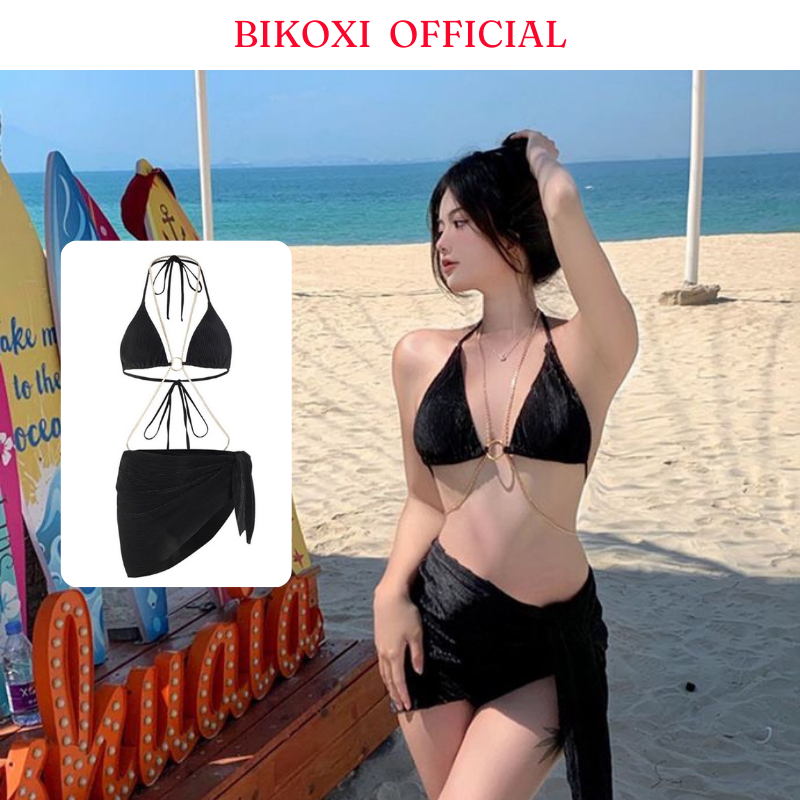 Bộ Đồ Bơi Bikini Ba Mảnh Bikoxi Dây Buộc Quyến Rũ Cá Tính