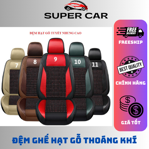 Lót ghế ô tô hạt gỗ cao cấp chống nóng, Áo ghế ô tô Massage