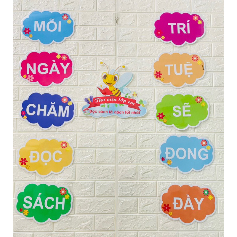 Khẩu hiệu trang trí thư viện lớp em