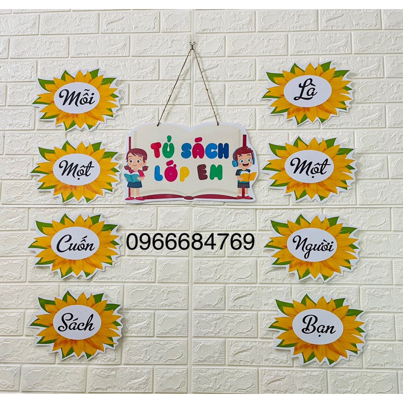 Khẩu hiệu trang trí thư viện lớp em