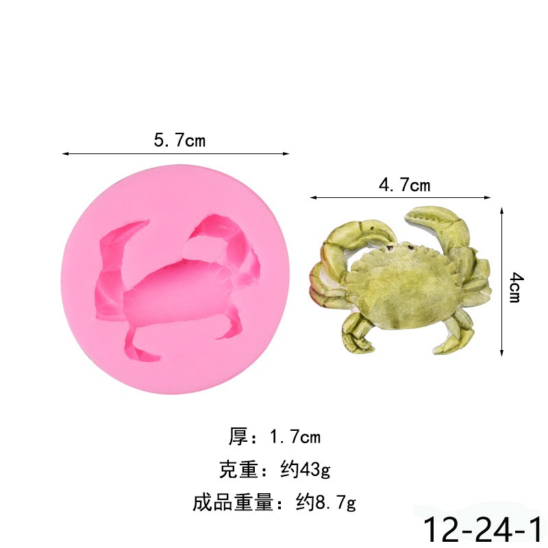 Khuôn silicon con cua đổ rau câu, socola