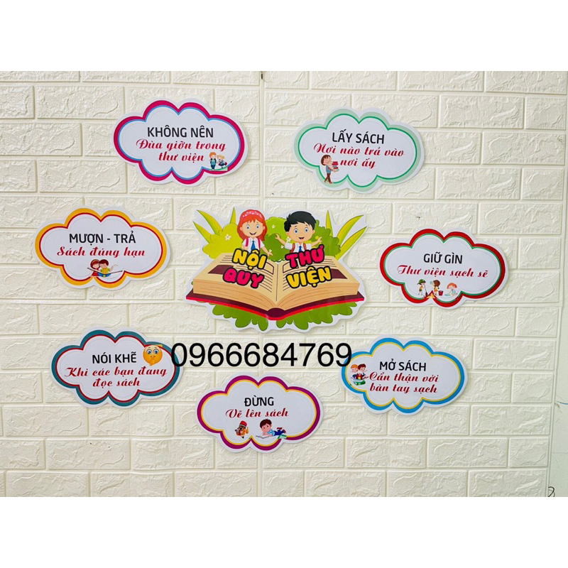 Khẩu hiệu trang trí thư viện lớp em