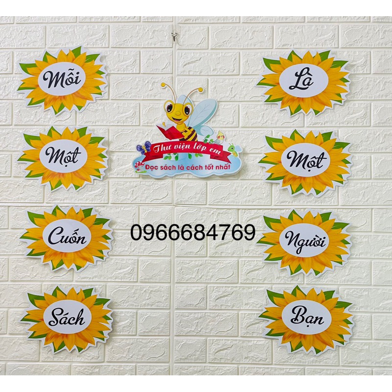 Khẩu hiệu trang trí thư viện lớp em
