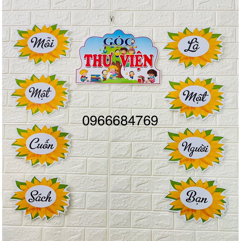 Khẩu hiệu trang trí thư viện lớp em