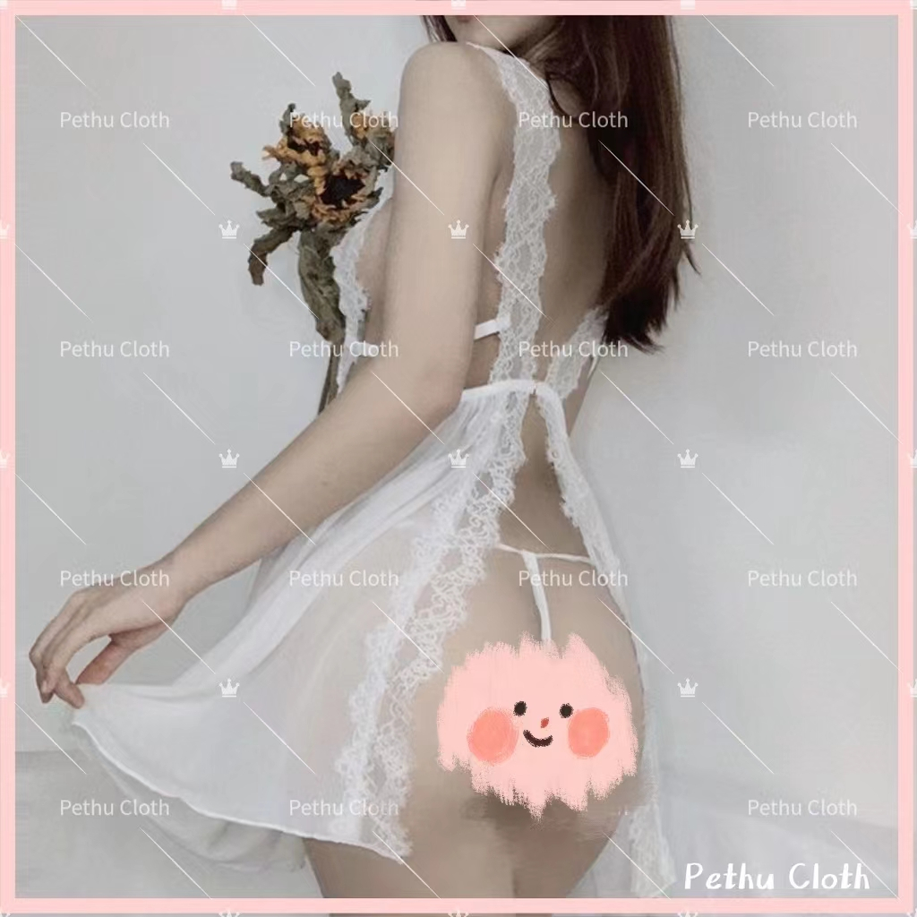 ?Đồ Ngủ Nữ Sexy?Freeship?Siêu Phẩm Mùa?Đầm Ngủ 2 Dây Ren Cao Cấp Xẻ Đùi Dáng Suông Mềm Cho 45 - 65Kg - - - 001