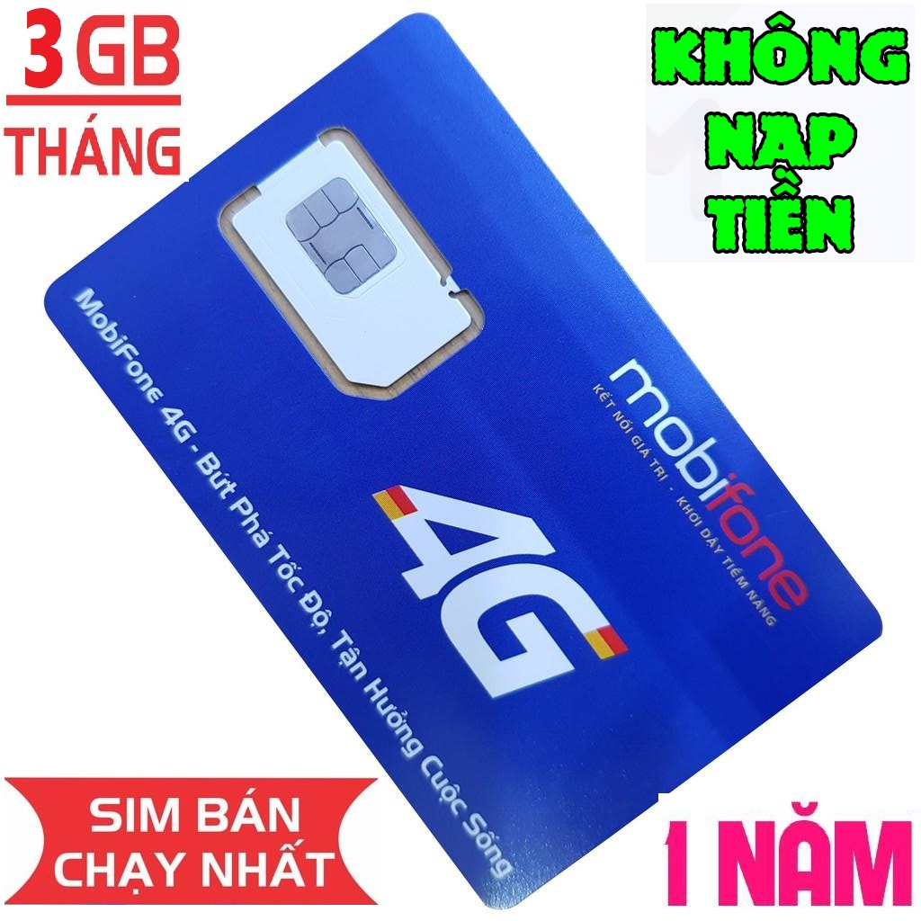 Sim data Mobifone MDT255 trọn gói 1 năm data , 3GB tốc độ cao sử dụng trong 1 tháng , Sim không hỗ trợ nghe gọi
