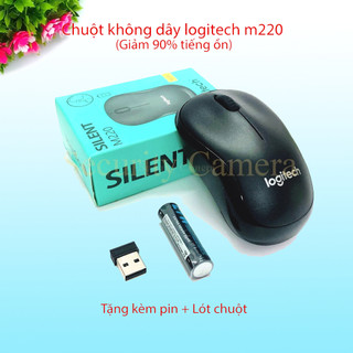 Chuột không dây logitech m220 ( giảm đến 90% tiếng ồn ) tặng kèm pin