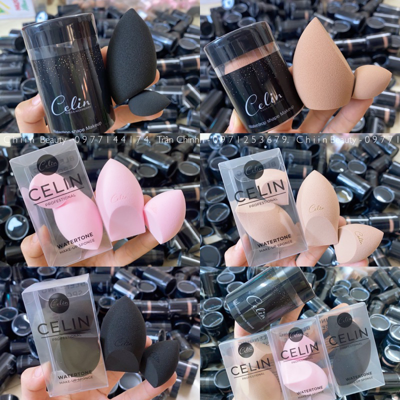 Set 2 Bông mút đánh nền CELIN Sponge tán nền siêu đẹp