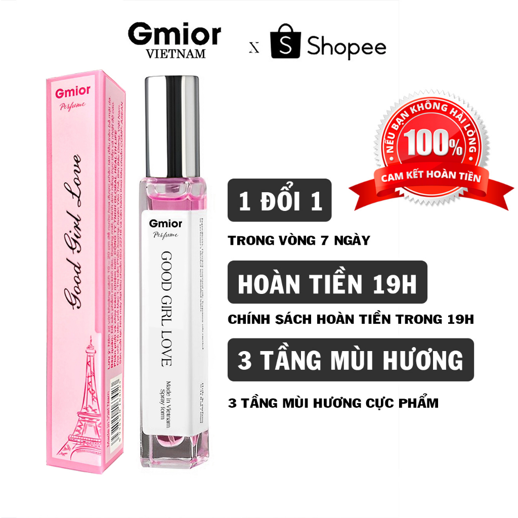 Nước Hoa Nữ Good Girl Love Dành Cho Phái Nữ Hương Thơm Nhẹ Nhàng Cuốn Hút Gợi Cảm, Quyến Rũ Dạng Xịt 10ml và 2ml Gmiorr