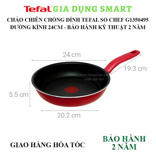 Chảo chiên chống dính Tefal 21cm/24cm/28cm So chef - Bảo hành kỹ thuật chính hãng 2 năm