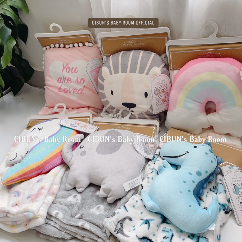 Set chăn gối M@nhattan bông mềm xuất dư xịn cho bé đi học hoặc dân văn phòng