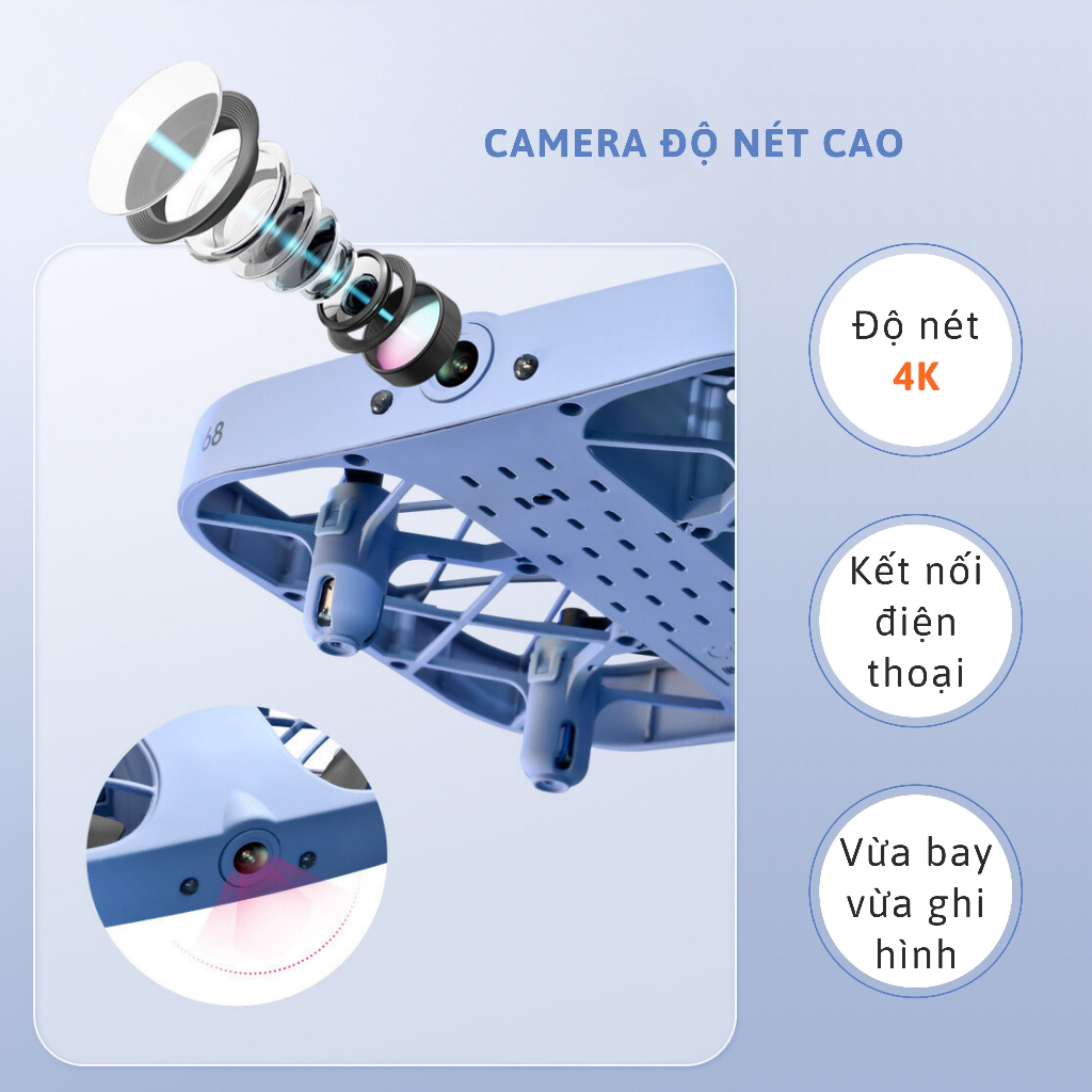 Drone Camera 4K - JJRC H107, đồ chơi Máy bay điều khiển từ xa, vỏ lưới bảo vệ cánh quạt, kích thước nhỏ gọn - Sunny Kids | BigBuy360 - bigbuy360.vn