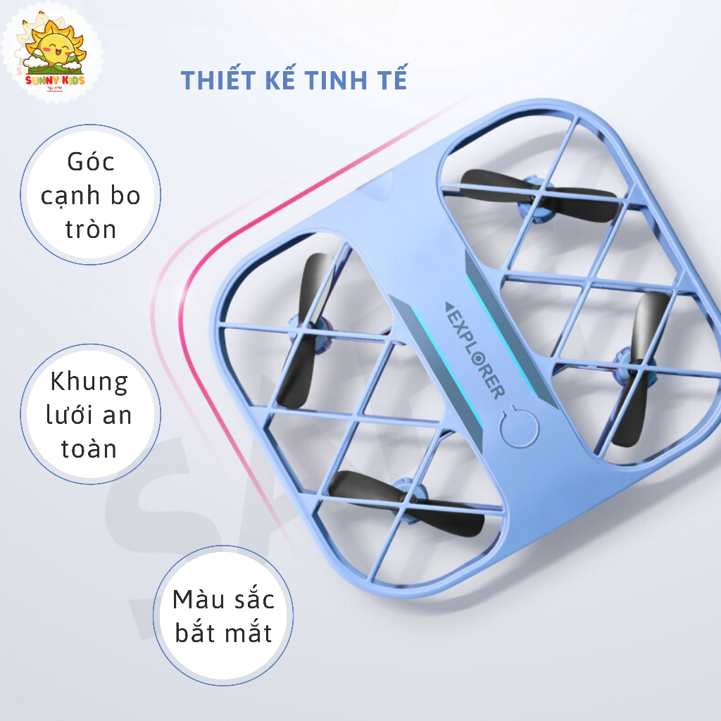 Drone Camera 4K - JJRC H107, đồ chơi Máy bay điều khiển từ xa, vỏ lưới bảo vệ cánh quạt, kích thước nhỏ gọn - Sunny Kids | BigBuy360 - bigbuy360.vn