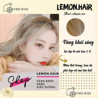 Thuốc nhuộm tóc vàng khói sáng + tặng oxy trợ dưỡng - Lemon.hair