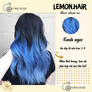 thuốc nhuộm tóc xanh ngọc + tặng oxy trợ dưỡng - lemon.hair