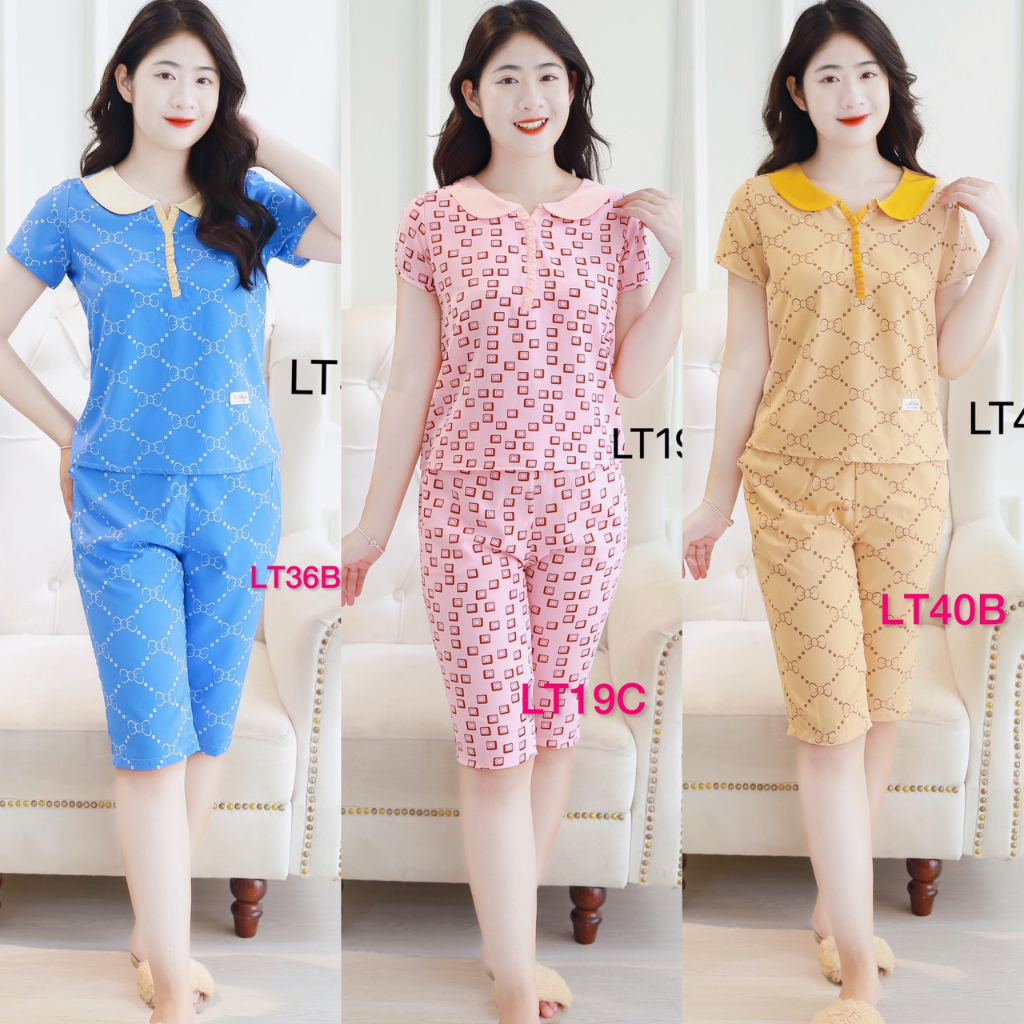 Đồ bộ mặc nhà, quần lửng xinh họa tiết đẹp