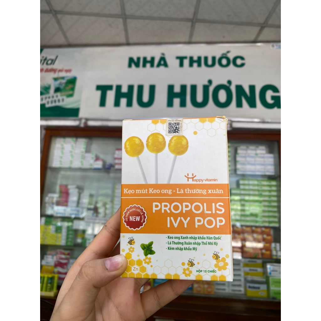 Kẹo Mút Keo Ong - Lá Thường Xuân, Kẹo mút keo ong Happy Vitamin