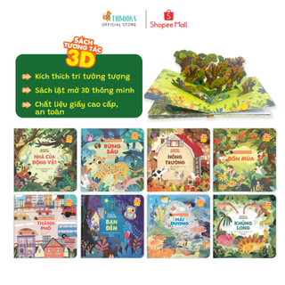 Sách tương tác - bộ khám phá thế giới nhỏ lật mở 3d - sách cho bé có quà tặng