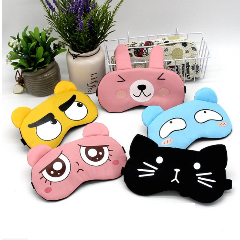 Bịt mắt hình thú có túi gel mát lạnh, miếng che mắt khi ngủ thiết kế ngộ nghĩnh, cute, chất liệu mềm mại