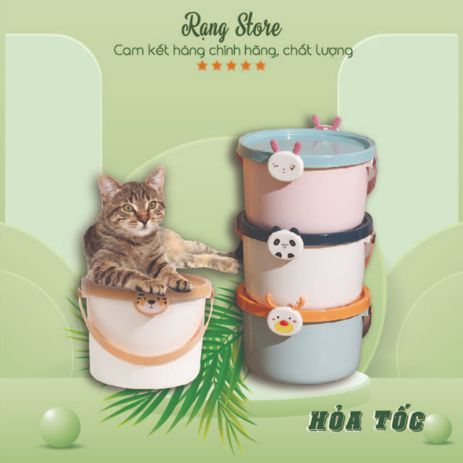 Hộp đựng thức ăn cho thú cưng, chó mèo thoải mái đựng hạt, đồ ăn cho thú cưng của bạn