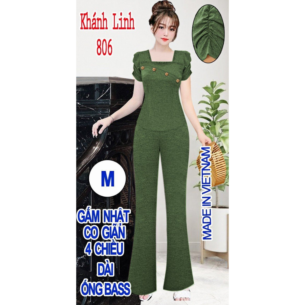 ĐỒ BỘ NỮ CÓ 4 NÚT GỖ XINH