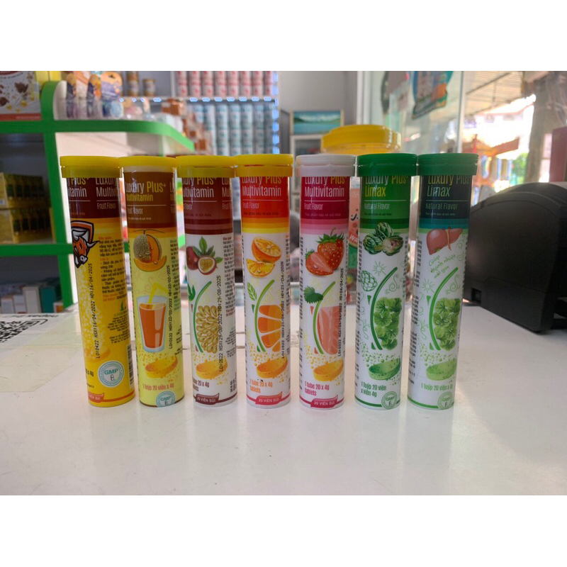 7 Vị C Sủi Bổ Sung Vitamin C, Sủi Atiso Râu Ngô, Sủi Dâu, Sủi Cam, Sủi Dưa Lưới, C Tăng Lực, Chanh