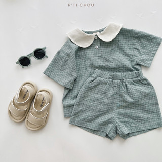 Set Babi Blue Bộ đồ bé trai thiết kế P'ti chou đũi mềm cho bé 10kg đến 22kg