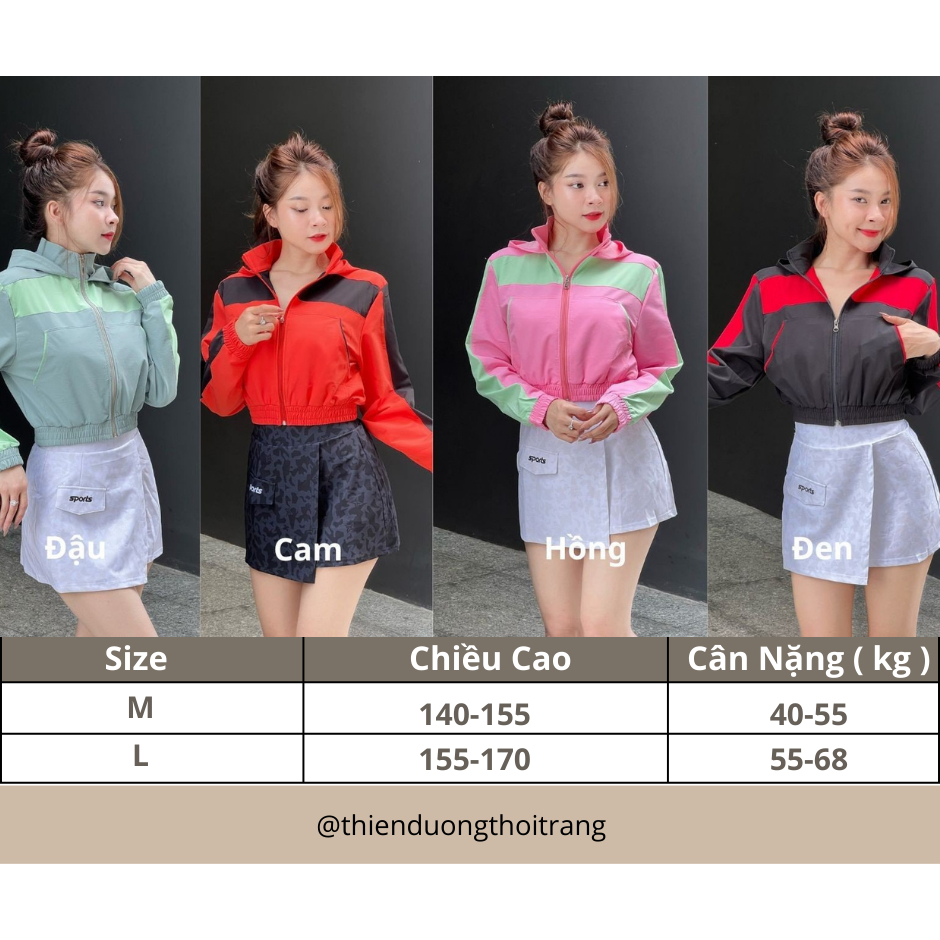 Áo Khoác Phối Vải Si Dù Xuất Hàn - Form Croptop