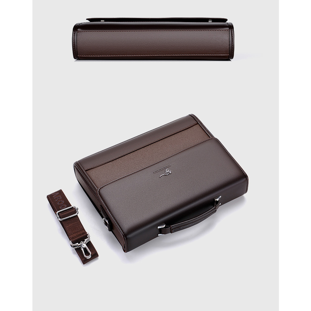 Túi xách đeo vài da thật nam HV44 đựng laptop A4 - cặp đựng sách vở phong cách doanh nhân da