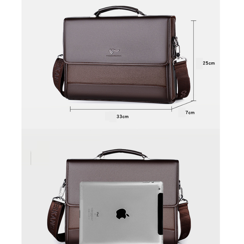 Túi xách đeo vài da thật nam HV44 đựng laptop A4 - cặp đựng sách vở phong cách doanh nhân da
