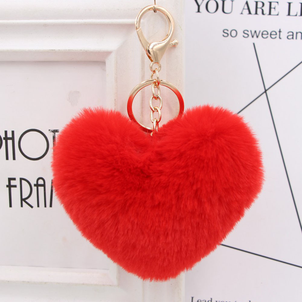 Móc khóa trái tim size LỚN cục bông tặng người yêu bạn thân MKHOA002