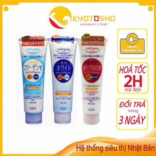 Sữa Rửa Mặt KOSE Softymo Nội Địa Nhật | SRM KOSE Collagen, White, Hyaluronic Acid 220g
