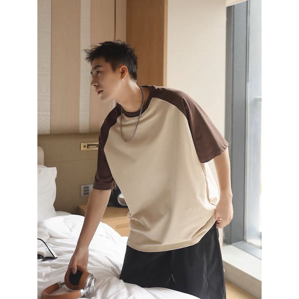 Áo thun RAGLAN  TRƠN PATOMI.STUDIO , Áo thun unisex nam nữ form rộng oversize chất liệu 100% Cotton