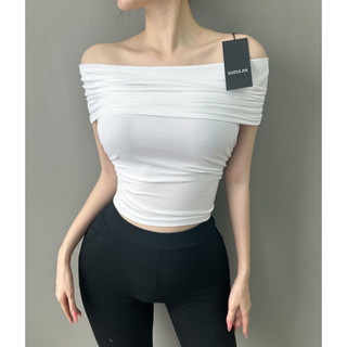 Áo trễ vai croptop ANNAKIKI chất cotton ôm body - 118