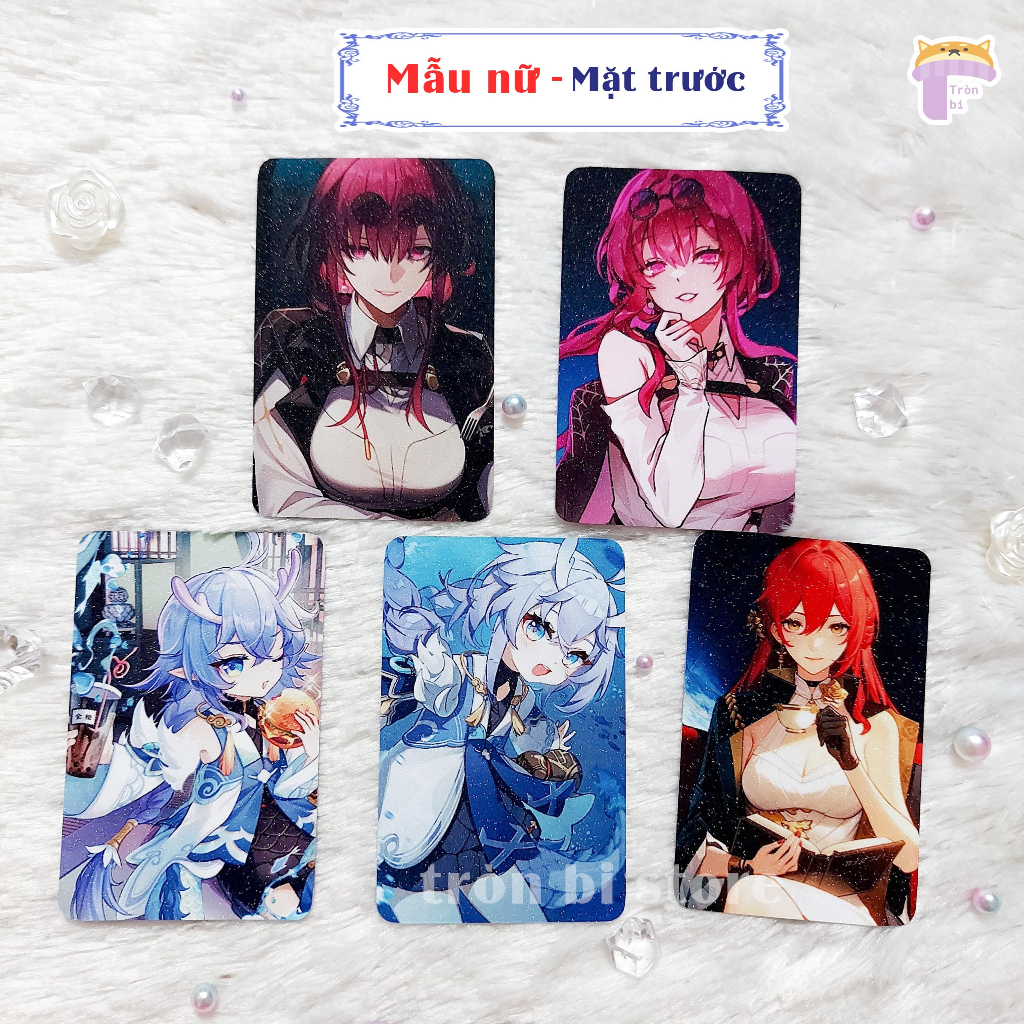 Card Honkai Star Rail bo góc nhũ 5.5 x 8.5 cm [1 card tặng 1 thẻ bọc card]