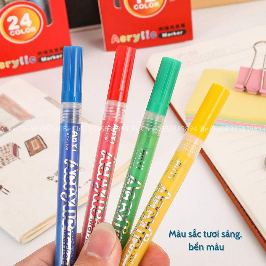 Bút màu Acrylic viết được trên nhiều chất liệu, bền màu, cho bé thực hành đa dạng hoạt động sáng tạo
