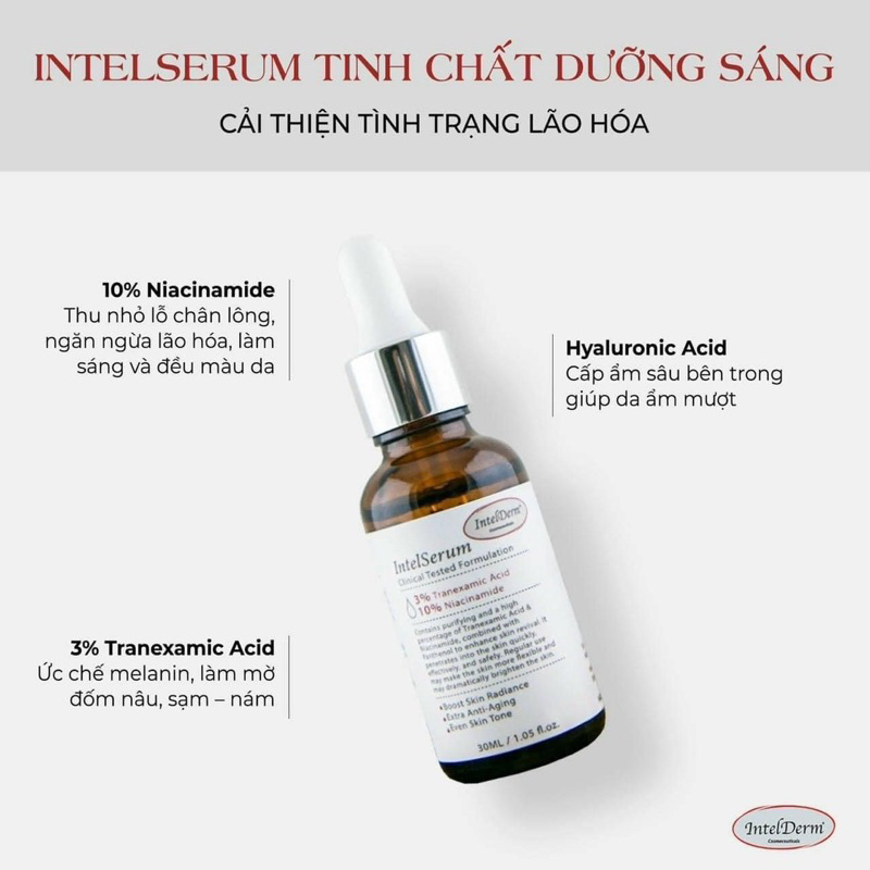 Serum Iltel.serum với Niacinamide 10% kết hợp trannexamic 3% giảm nám , sáng da mờ thâm mụn hiệu quả