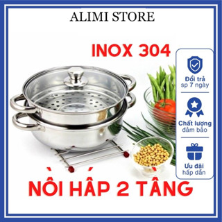 NỒI HẤP 2 TẦNG ĐA NĂNG INOX - NỒI DÙNG ĐƯỢC BẾP TỪ - NỒI CAO CẤP CÓ XỬNG HẤP - INOX DÀY DẶN BỀN ĐẸP - NỒI 2 TẦNG ĐA NĂNG