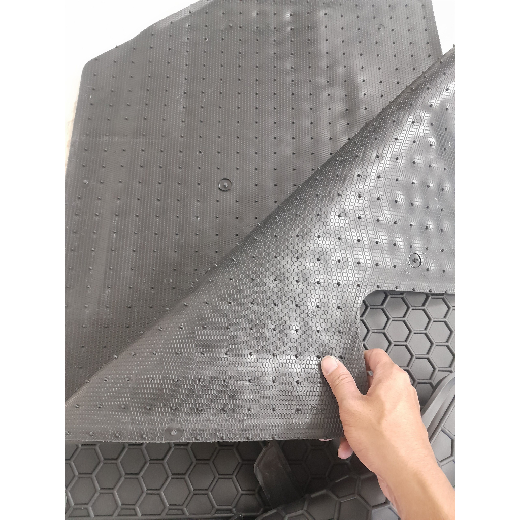 Thảm Sàn, Thảm Lót Sàn Cao Su Nissin Đúc Vân Tổ Ong Chuẩn Form Xe Huyndai Accent